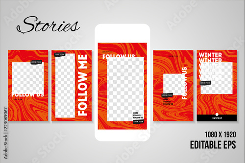 Editable Social media Stories vector template