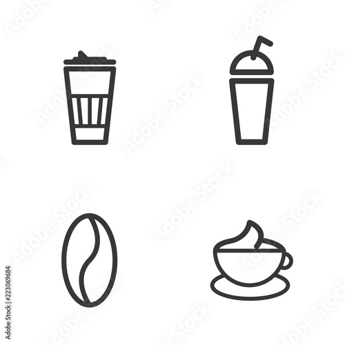 Wallpaper Mural Coffee outline icon set Torontodigital.ca