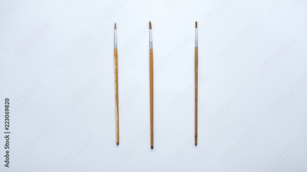 wood Paintbrush on white background wood Paintbrush on white background