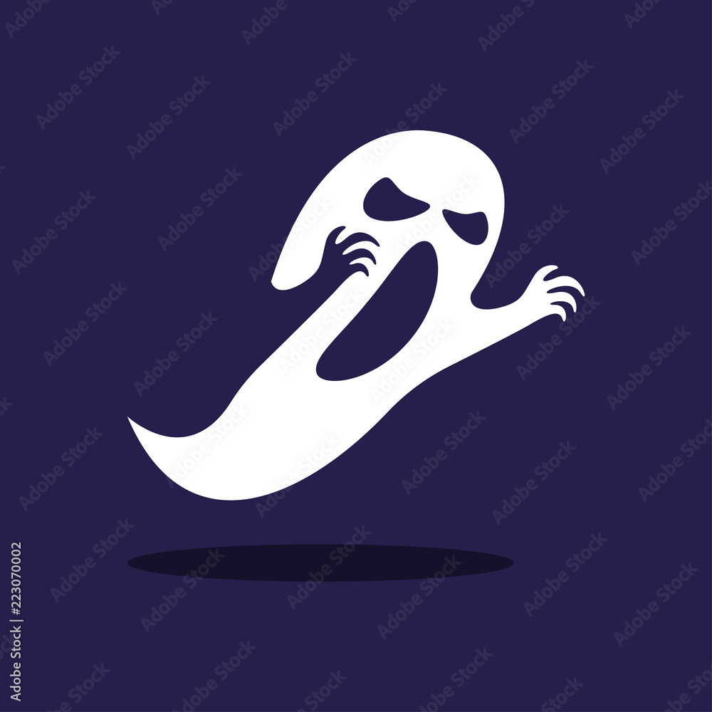 Obraz premium Ghost Halloween Character. vector
