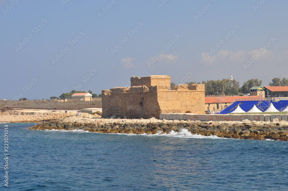 The beautiful ports old, Castle of Pafos in Cyprus