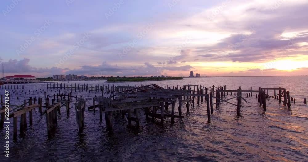 Old pier at sunset Old pier at sunset