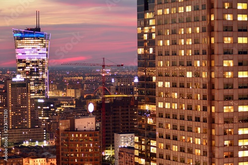 Panorama of the city at night