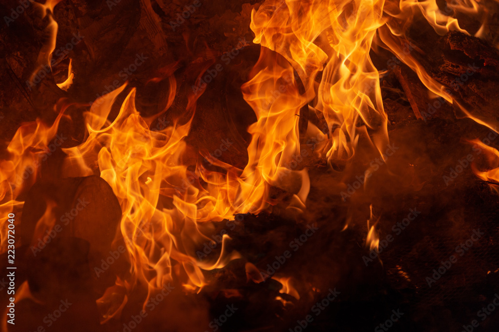 Flame of fire on a black background Flame of fire on a black background