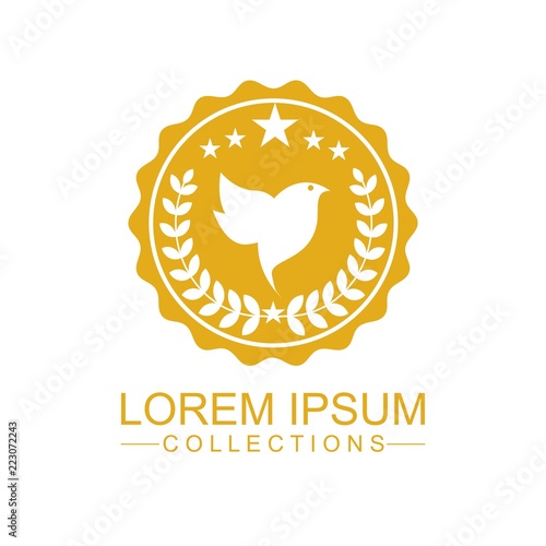 Luxury bird logo design template and emblem made with leaves and - luxury beauty spa concepts - natural badge for cosmetics