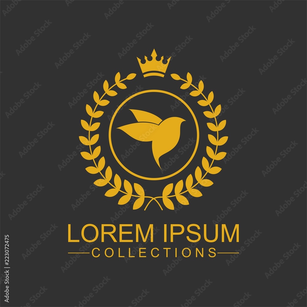 Fototapeta premium Luxury Bird Logo template in vector for Restaurant, Royalty, Boutique, Cafe, Hotel, Heraldic, Jewelry, Fashion and other vector illustration