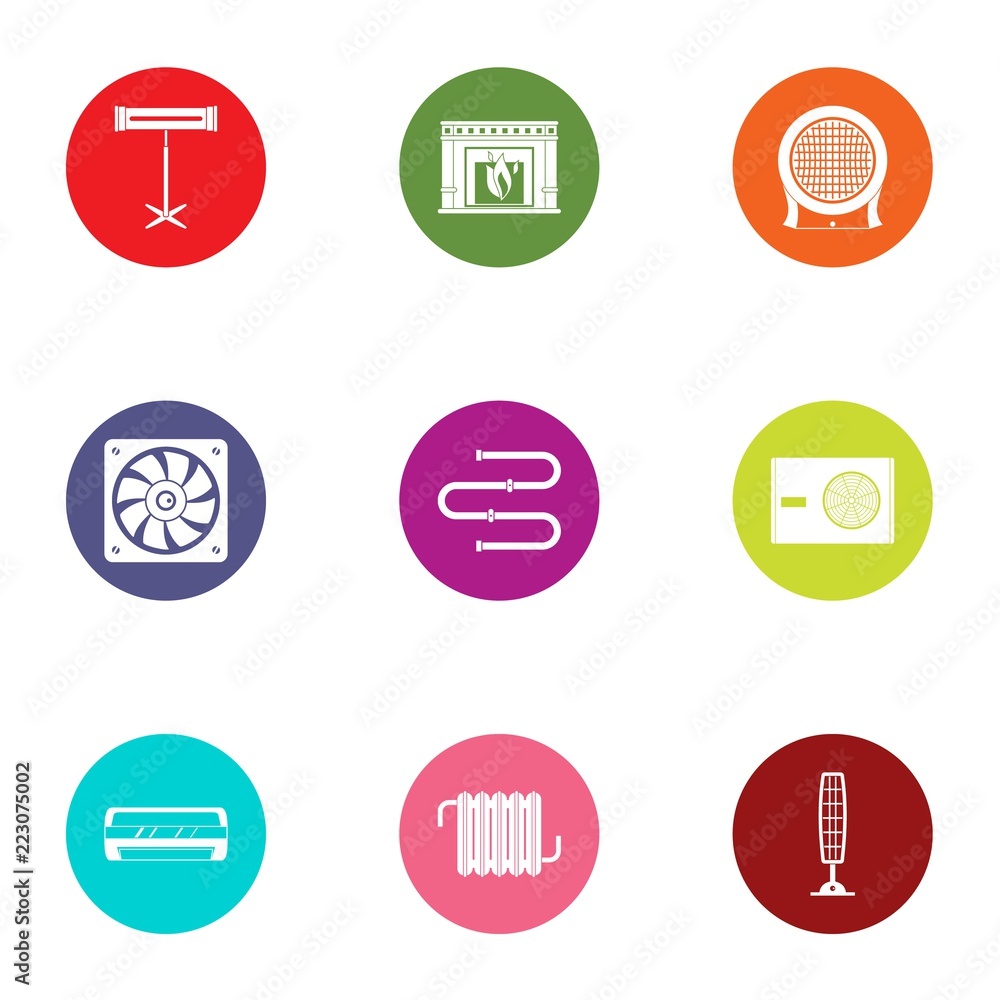 Refrigerate icons set. Flat set of 9 refrigerate vector icons for web isolated on white background Refrigerate icons set. Flat set of 9 refrigerate vector icons for web isolated on white background