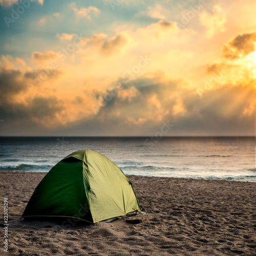 Tent on a sandy beach