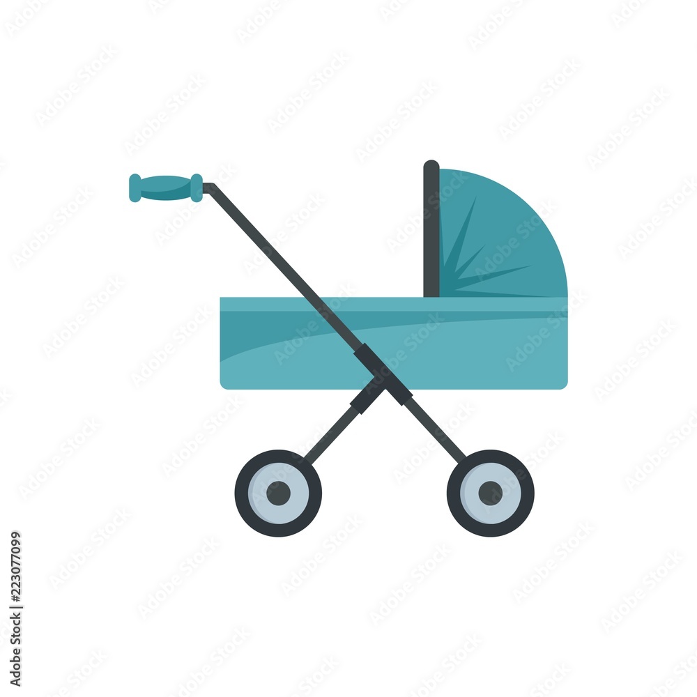 Baby pram icon. Flat illustration of baby pram vector icon for web design Baby pram icon. Flat illustration of baby pram vector icon for web design