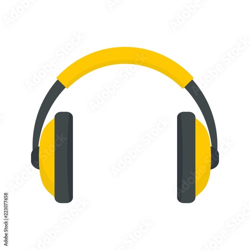 Rap headset icon. Flat illustration of rap headset vector icon for web design