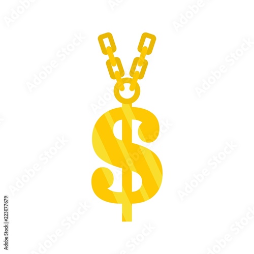 Gold dollar symbol icon. Flat illustration of gold dollar symbol vector icon for web design