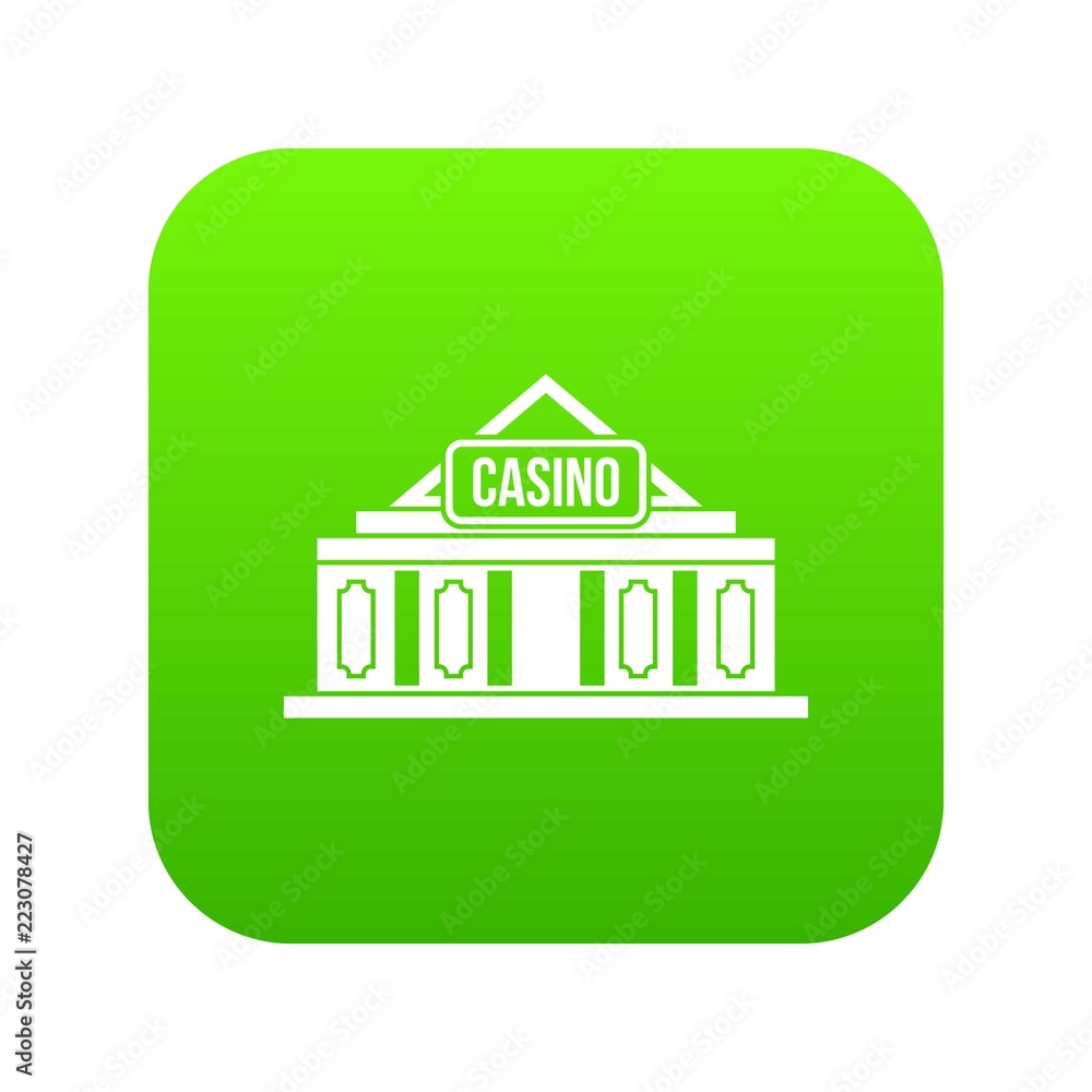 Casino building icon digital green for any design isolated on white vector illustration Casino building icon digital green for any design isolated on white vector illustration