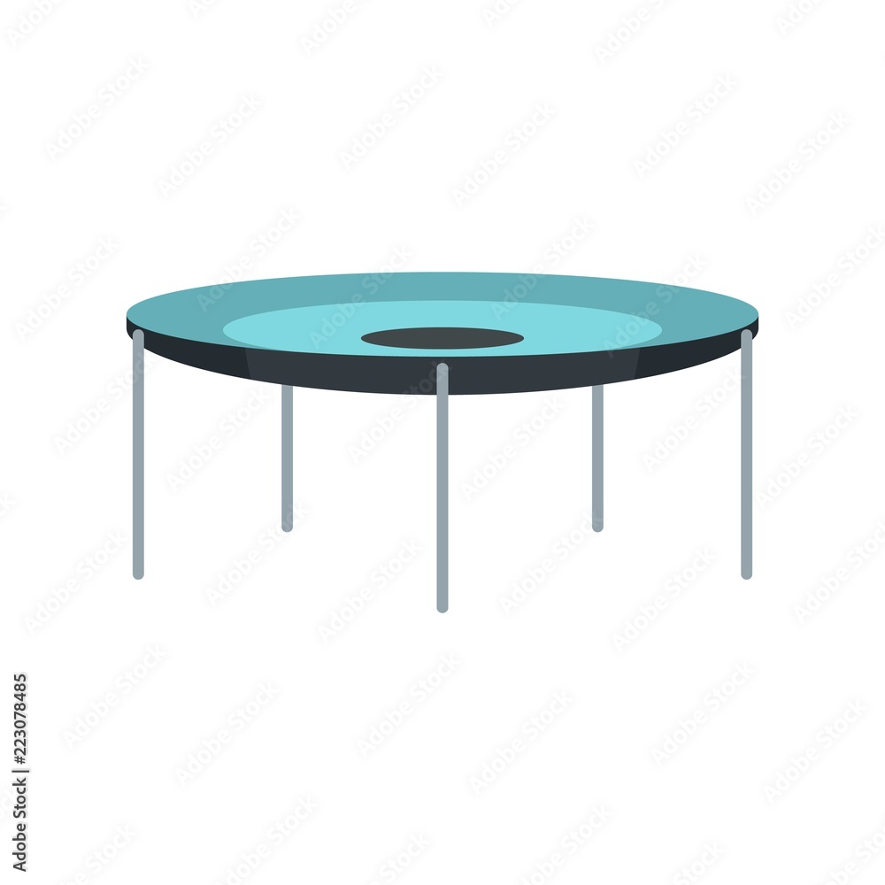 dienblad Pessimistisch tack Round trampoline icon. Flat illustration of round trampoline vector icon  for web design Stock Vector | Adobe Stock