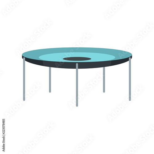 Round trampoline icon. Flat illustration of round trampoline vector icon for web design