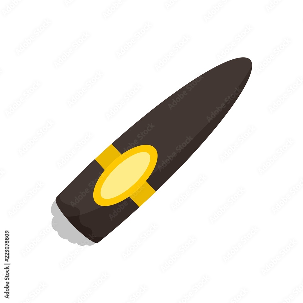 Big brown cuban cigar icon. Flat illustration of big brown cuban cigar vector icon for web design Big brown cuban cigar icon. Flat illustration of big brown cuban cigar vector icon for web design