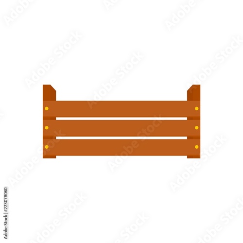 Wood garden box icon. Flat illustration of wood garden box vector icon for web design