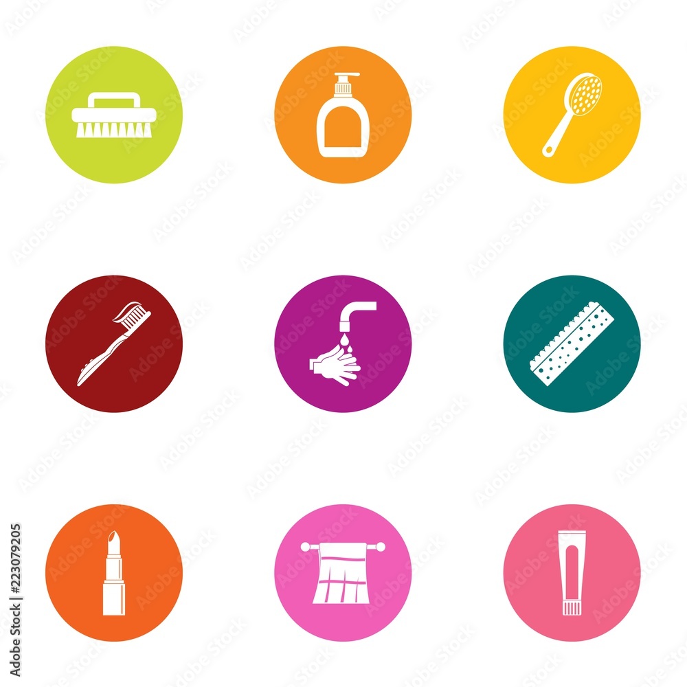 Night bath icons set. Flat set of 9 night bath vector icons for web isolated on white background Night bath icons set. Flat set of 9 night bath vector icons for web isolated on white background