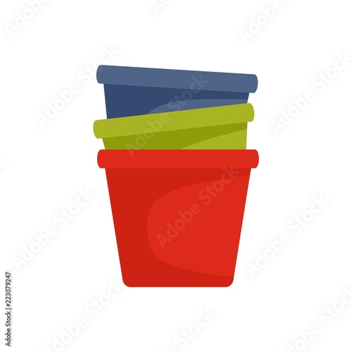 Flowerpots icon. Flat illustration of flowerpots vector icon for web design