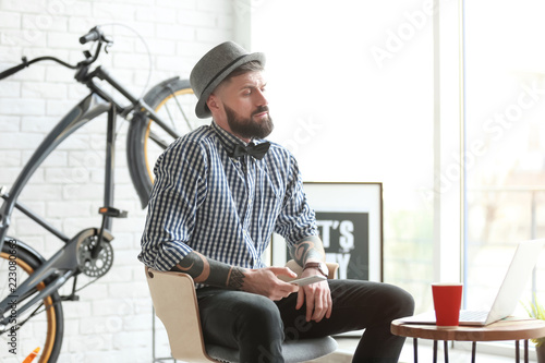 Portrait of handsome hipste...