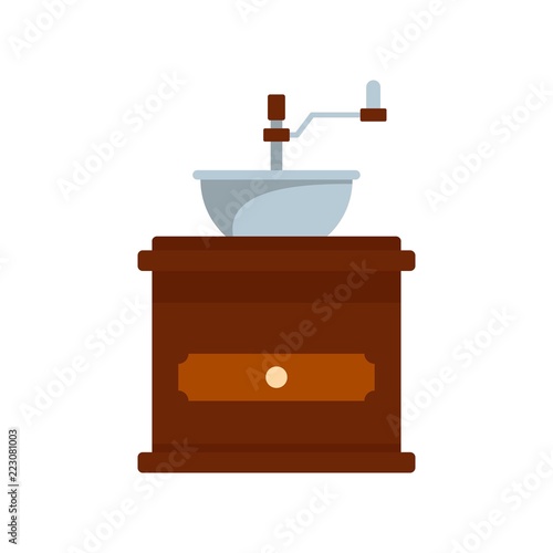 Coffee mill icon. Flat illustration of coffee mill vector icon for web design