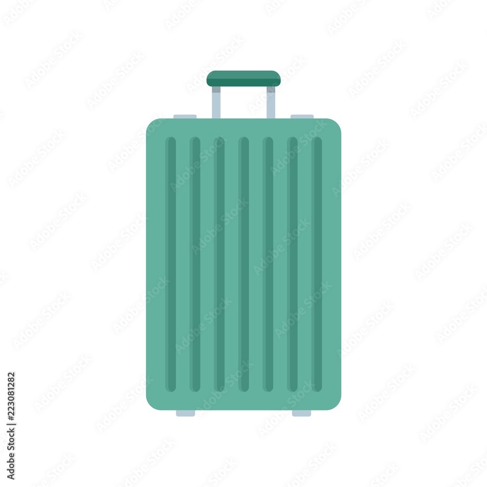 Green travel bag icon. Flat illustration of green travel bag vector icon for web design Green travel bag icon. Flat illustration of green travel bag vector icon for web design