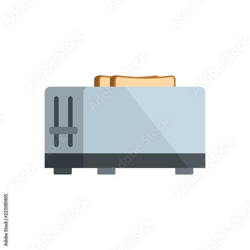Kitchen toaster icon. Flat illustration of kitchen toaster vector icon for web design