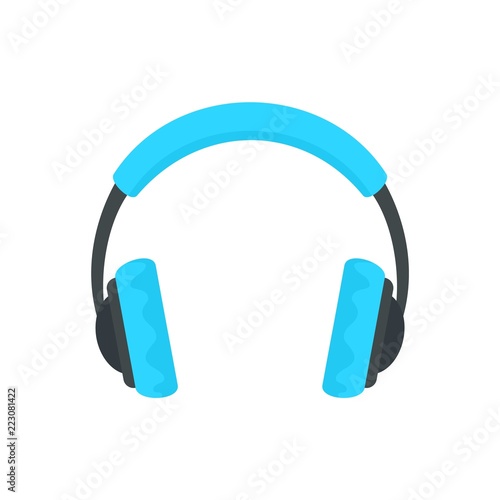 Headphones icon. Flat illustration of headphones vector icon for web design photo