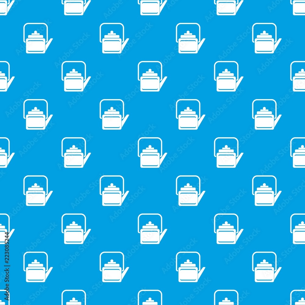 Hot teapot pattern vector seamless blue repeat for any use Hot teapot pattern vector seamless blue repeat for any use