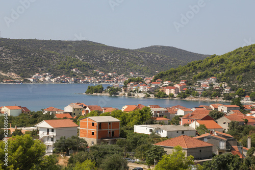 Panoramic view of small town, Dalmatia, Croatia.