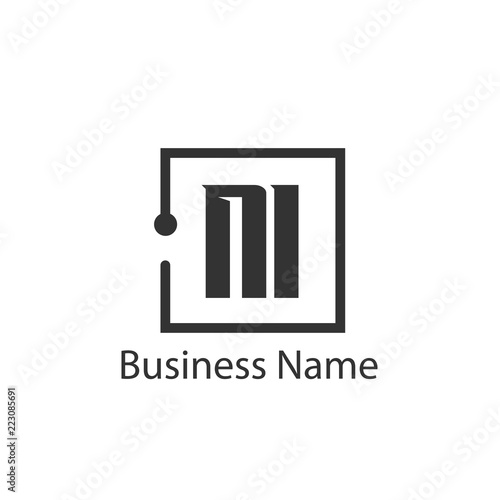Initial Letter NI Logo Template Design