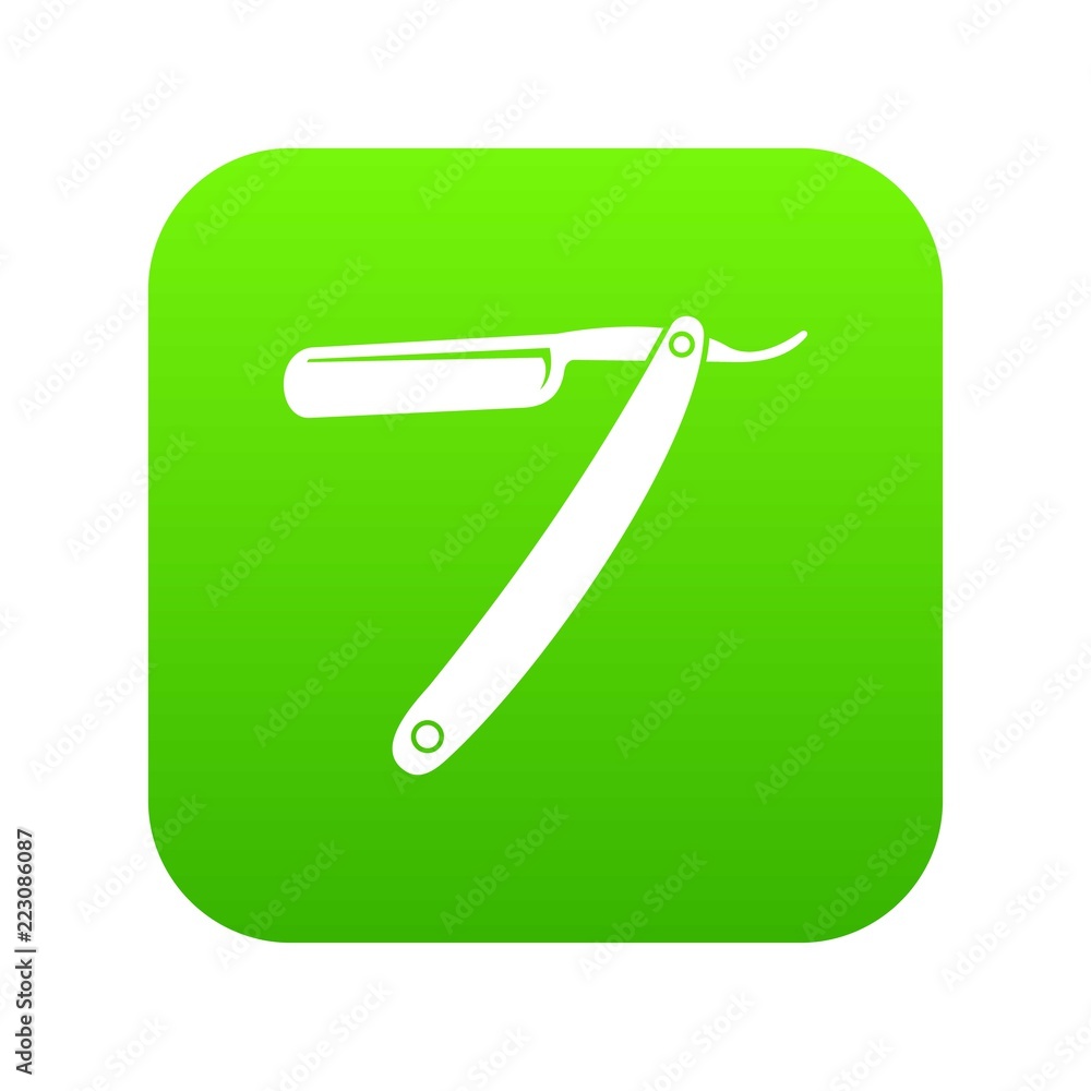 Razor blade icon digital green for any design isolated on white vector illustration Razor blade icon digital green for any design isolated on white vector illustration
