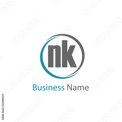 Initial Letter NK Logo Template Design