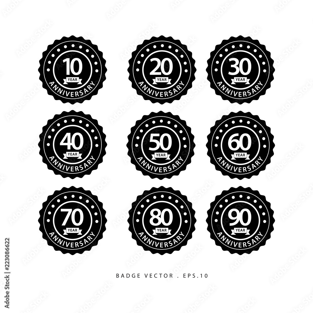 Year Anniversary Set Vector Template Design Illustration Year Anniversary Set Vector Template Design Illustration