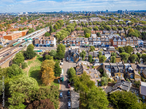 Turnham green and Chiswick suburb area in London photo