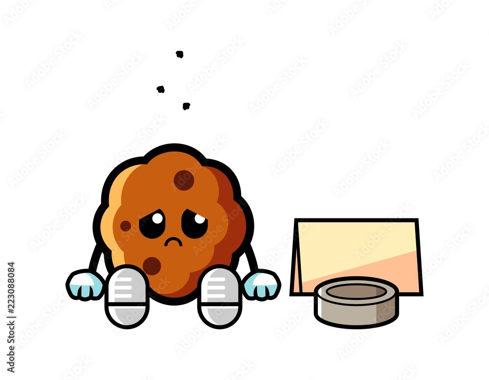 Cookie homeless mascot cartoon illustration Cookie homeless mascot cartoon illustration