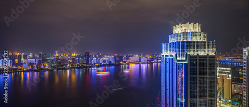 Wuhan city, hubei province construction at night photo