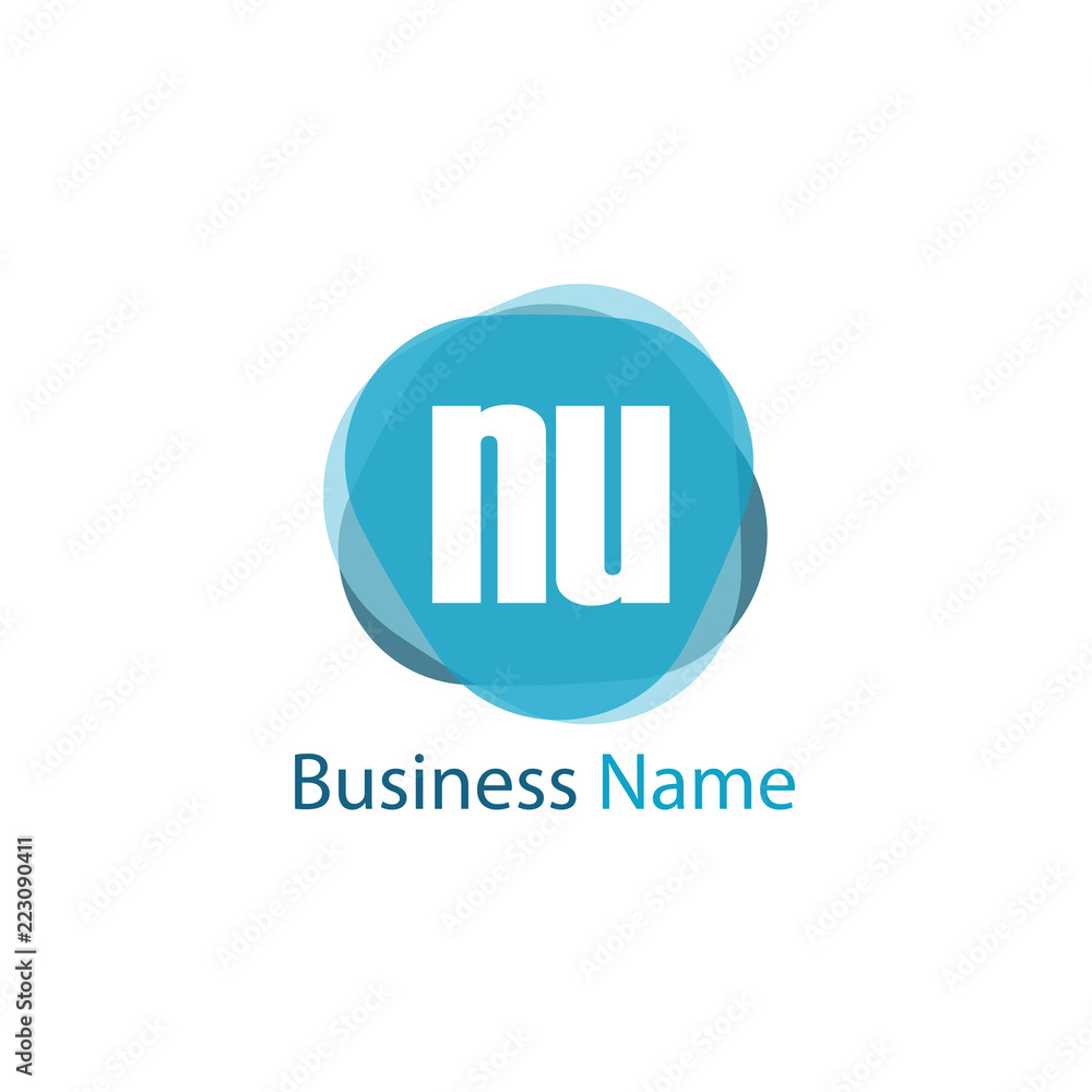 Initial Letter NU Logo Template Design Initial Letter NU Logo Template Design