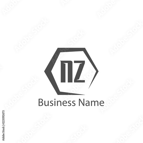 Initial Letter NZ Logo Template Design