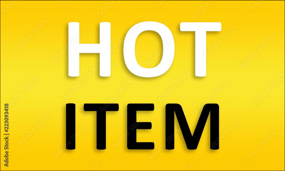Hot Item - Golden business poster. Clean text on yellow background. Hot Item - Golden business poster. Clean text on yellow background.