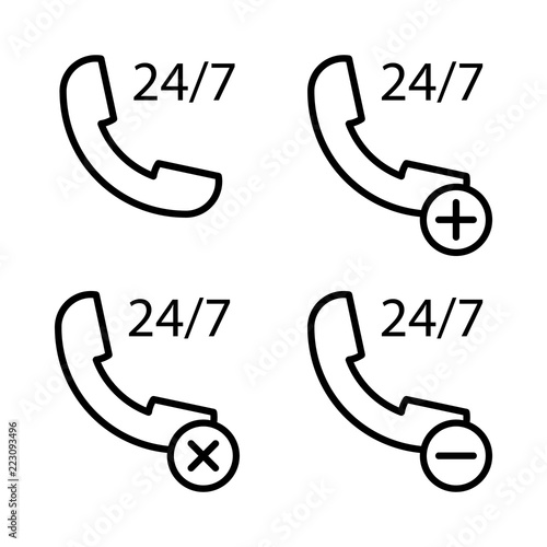 set of service tube 24/7 icons. Element of phone icons for mobile concept and web apps. Thin line icons for website design and development, app development