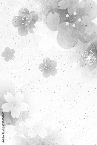 桜　喪中　はがき　背景 