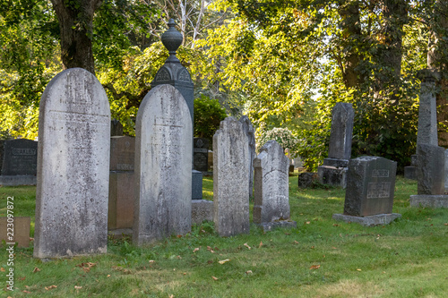 Headstones in old cemetery, Halifax, Nova Scotia.