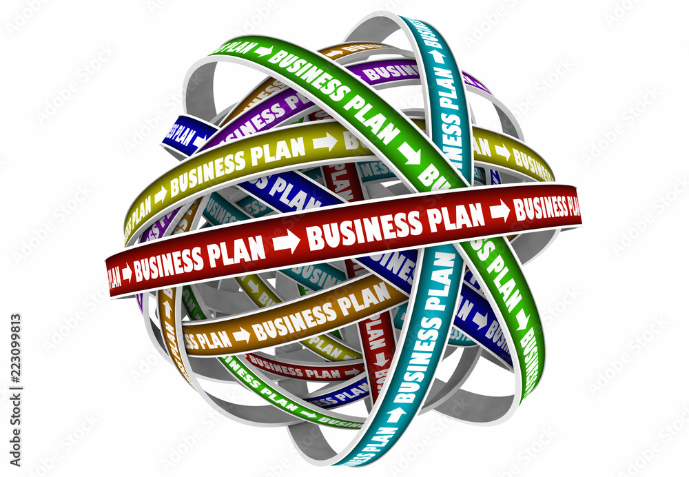 Fototapeta premium Business Plan Strategy Goal Mission 3d Illustration