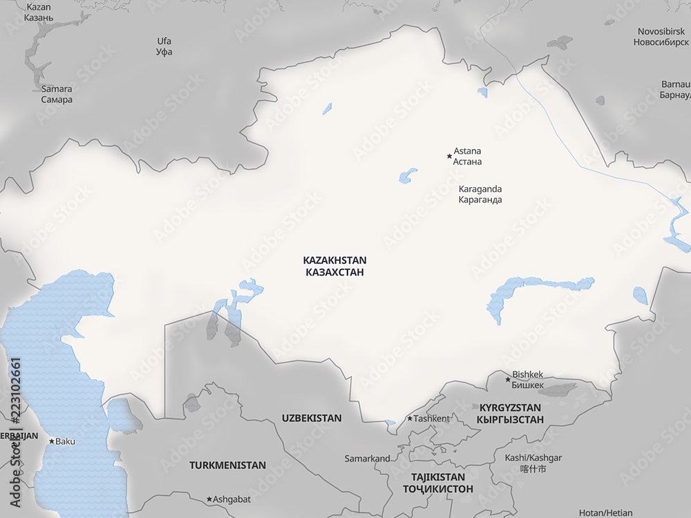 Obraz premium Mapa Kazachstanu