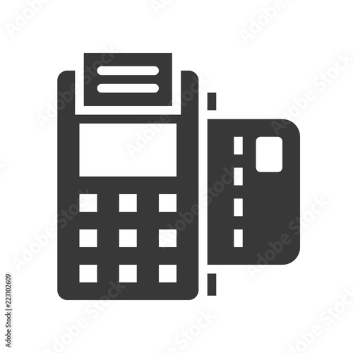 EDC machine and credit card, bank and financial related icon, glyph design