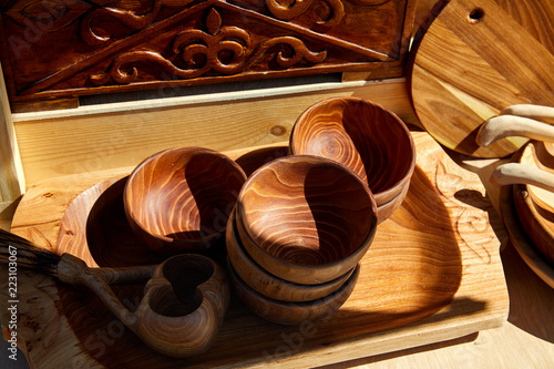 Ethnic wooden utensils photo