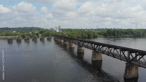 Wallpaper Mural Fly over Muscle Shoals Sheffield, Alabama - Tennessee River Aerial Shot Torontodigital.ca