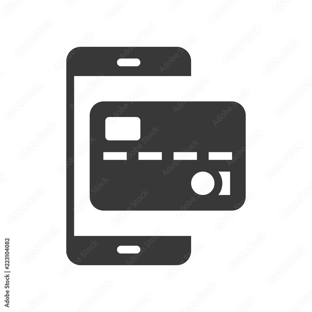 credit card on smart phone, payment by credit card on e commerce, bank and financial related icon, glyph design credit card on smart phone, payment by credit card on e commerce, bank and financial related icon, glyph design