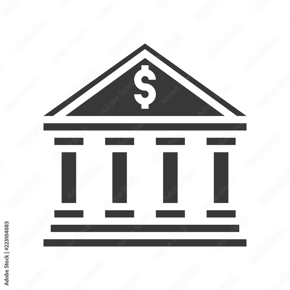 Bank building, bank and financial related icon, glyph design Bank building, bank and financial related icon, glyph design
