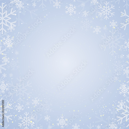 Fototapeta Naklejka Na Ścianę i Meble -  Blue Cover, Poster, Card or Banner Snowflakes.